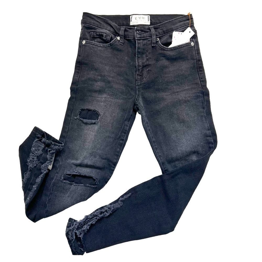 Free people Women black distressed skinny jeans Size 26